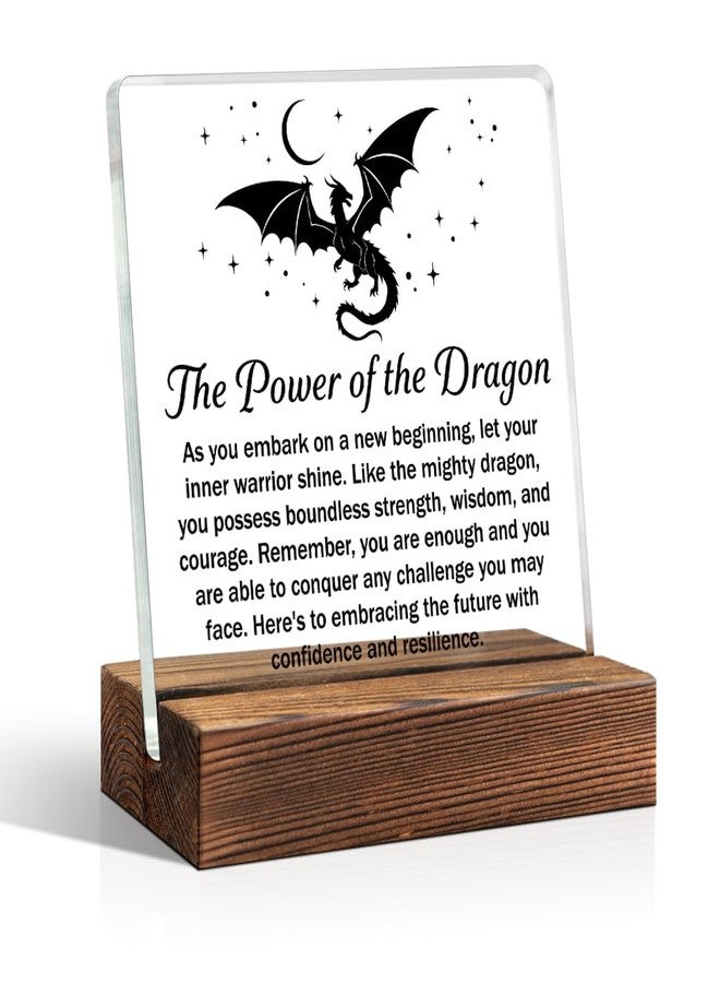 TOUNER The Power of The Dragon Acrylic Office Decor Sign, Encouragement Strength Gifts for Women, Retirement Promotion Gifts for Men Women Colleague Leader, Graduation Present for Daughter Son - Image 1